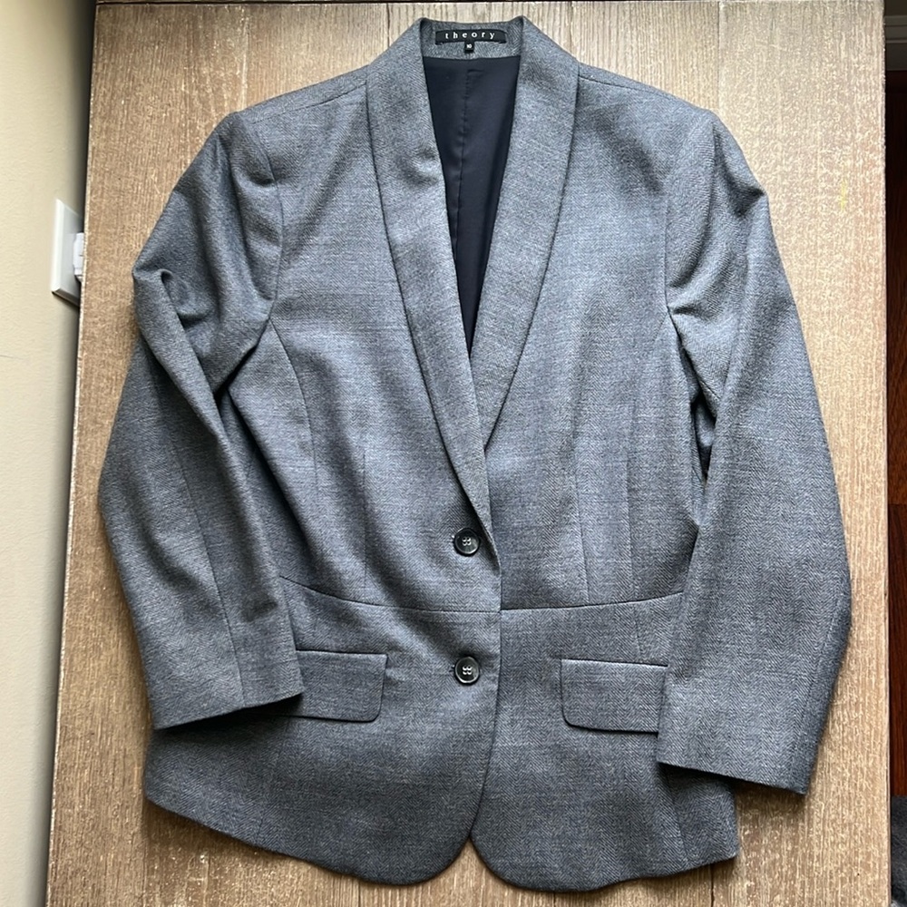 NWOT Theory 3/4 Sleeve Two Button Wool Blazer